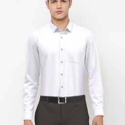 Peter England Men White Solid Regular Fit Formal Shirt-image-13