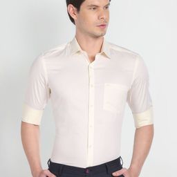 Arrow Twill Spread Collar Long Sleeve Cotton Formal Shirt-image-34