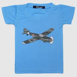 RISH Boys Blue Round Neck Printed T-shirt-image-11