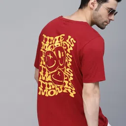 Rigo Printed Oversized Drop Shoulder Sleeves Pure Cotton Sports T-shirt-image-92