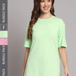 Funday Fashion Pack Of 2 Cotton Oversized T-shirts-image-74