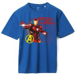 Wear Your Mind Boys Iron Man Printed Loose Knitted Pure Cotton T-Shirt-image-87