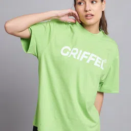 GRIFFEL Typography Printed Drop Shoulder Cotton Oversized T-shirt-image-50