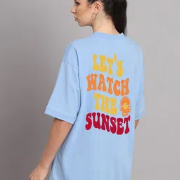 Imsa Moda Typography Printed Cotton Oversized Longline T-shirt-picture-6