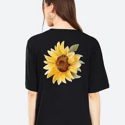 Mad Over Print Floral Printed Loose Cotton T-shirt-image-97