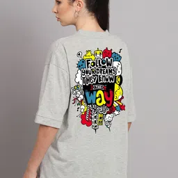 Imsa Moda Typography Printed Cotton Oversized T-shirt-picture-11