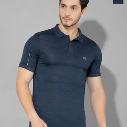 Force NXT Men Pack Of 2 Anti Odour Solid Polo Collar Training or Gym T-shirt-image-44