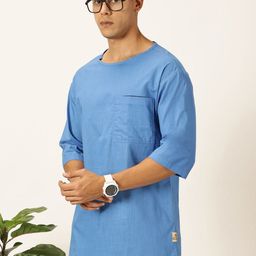 Thomas Scott Men Solid Pure Cotton Boxy T-shirt-picture-24
