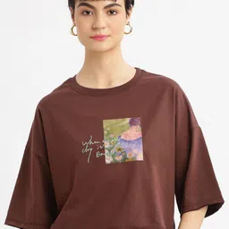 SHOWOFF Women Printed Applique Boxy T-shirt-image-93