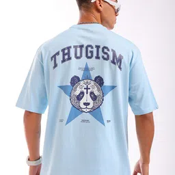 The Indian Garage Co Men Back Printed Round Neck Boxy Oversized T-shirt-image-81