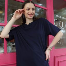 TITTLI Drop Shoulder Sleeves Pure Cotton Oversized T-shirt-image-61