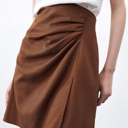 Urban Revivo Ruched Wrap MIni Skirt-image-49
