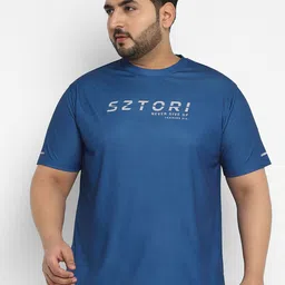 Sztori Plus Size Active Wear Typography Printed T-shirt-3