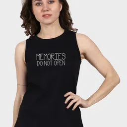 T-SHIRT TRUCK Sleeveless Typography Printed Cotton T-shirt-image-101