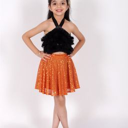 LIL DRAMA Girls Halter Neck Top with Skirt-picture-35