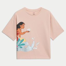Marks & Spencer Girls Graphic Printed Round Neck Cotton T-shirt-image-11