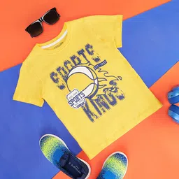 Pantaloons Junior Boys Graphic Printed Round Neck Pure Cotton T-shirt-image-86