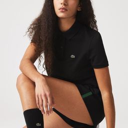 Lacoste Women Black Polo Collar T-shirt-image-88
