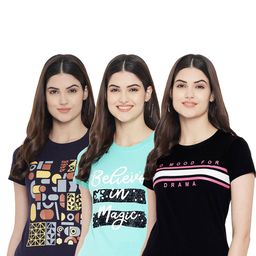 Fabflee Pack Of 3 Typography Printed Cotton T-shirt-image-68