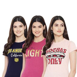 Fabflee Pack Of 3 Typography Printed Cotton T-shirt-image-67