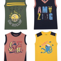 Dollar Champion Kidswear Boys 4 Printed V-Neck Applique T-shirt-image-3