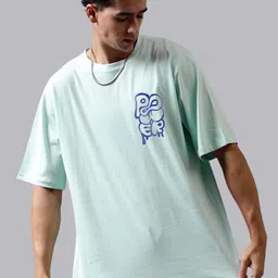 Mad Over Print Round Neck Applique Cotton Oversized Tshirt-image-15