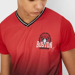 max Boys Graphic Printed V-Neck T-shirt-image-33