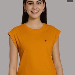 Friskers Women Gold-Toned 2 Applique T-shirt-image-96