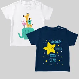 Mojua Kids Set Of 2 Graphic Printed Bio Finish Cotton T-shirt-11