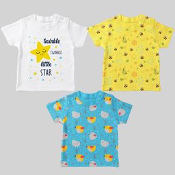 Mojua Kids Pack Of 3 Printed Bio Finish Cotton T-shirt-image-27