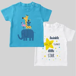 Mojua Kids Set Of 2 Graphic Printed Bio Finish Cotton T-shirt-17