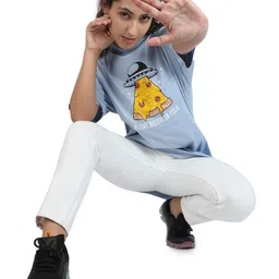 ZU Graphic Printed Pure Cotton Oversized Relaxed Fit T-shirt-image-77