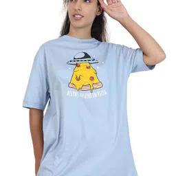 ZU Graphic Printed Pure Cotton Oversized Relaxed Fit T-shirt-image-73
