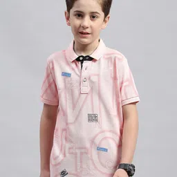 Monte Carlo Boys Typography Printed Polo Collar Cotton T-shirt-image-97