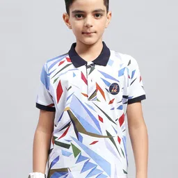 Monte Carlo Boys Geometric Printed Polo Collar T-shirt-image-11