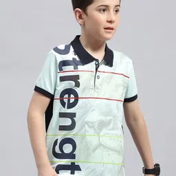 Monte Carlo Boys Striped Polo Collar Cotton T-shirt-picture-32