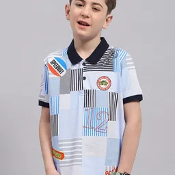Monte Carlo Boys Striped Polo Collar Casual T-shirt-image-86