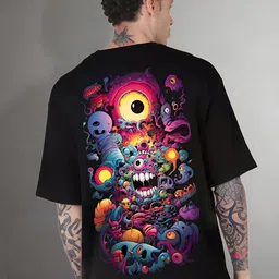 Elibolz Graphic Printed Drop-Shoulder Sleeves Oversized Cotton T-shirt-picture-5