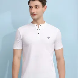 Cloak & Decker by Monte Carlo Men Solid Mandarin Collar T-shirt-image-97