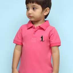 NUSYL Boys Typography Printed Polo Collar T-shirt-image-64