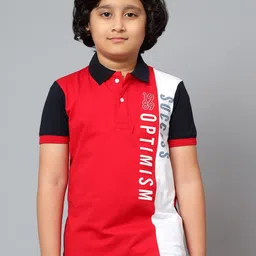 Cantabil Boys Colourblocked Polo Collar T-shirt-image-96