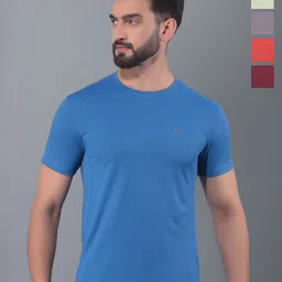 Force NXT Men Pack Of 5 Anti Odour Solid Round Neck Training or Gym T-shirt-image-30