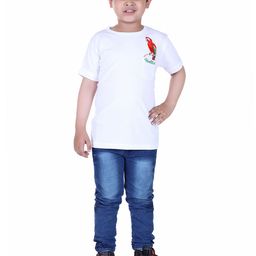 Yellow Apple Boys Animal Printed Round Neck Pure Cotton T-shirt-image-51