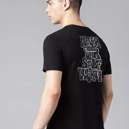 Alcis Typography Printed Soft-Touch Athleisure T-shirt-image-80