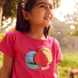Somersault Girls Round Neck Regular Sleeves Cotton T-shirt-image-71