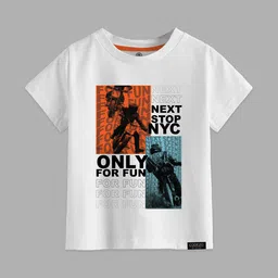 CODEZ Boys Printed Applique T-shirt-3