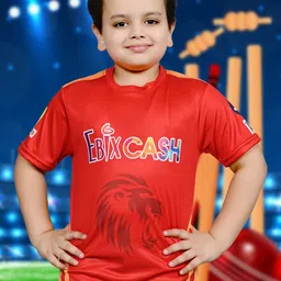 BAESD Boys IPL Printed Round Neck Short Sleeves Relaxed Fit Applique Cricket Jersey-image-93