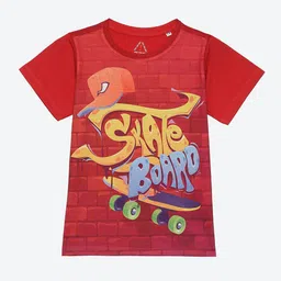 Wear Your Mind Boys Printed Round Neck Short Sleeves Regular Fit T-shirt-18
