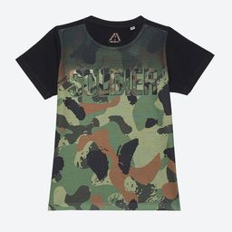 Wear Your Mind Boys Camouflage Printed Round Neck Cotton Casual T-shirt-picture-7