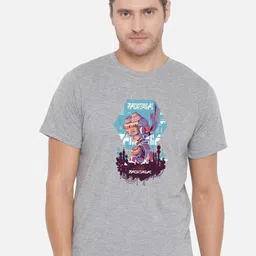 FFLIRTYGO Men Grey Futuristic Robotic Female Printed T-shirt-image-68